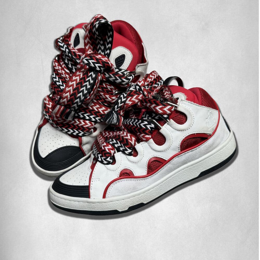 Lanvin Curb Sneaker White Red Black